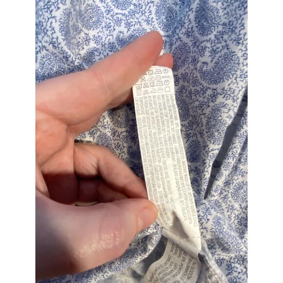 Zara Man Tailoring Slim Fit Long Sleeve Button Down Shirt Size M White Blue - Picture 11 of 11